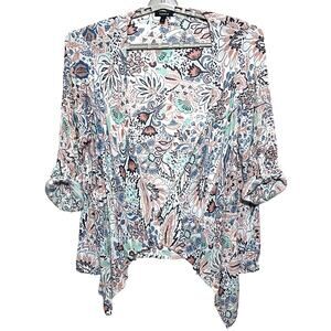Torrid 2 Floral Paisley Kimono Cardigan Open Front Gauze Rayon Pastel Boho Flowy